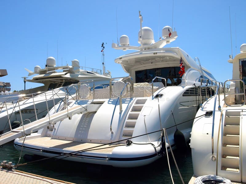 Large luxury yachts in the harbor of Cannes, France. Large luxury yachts in the harbor of Cannes, France