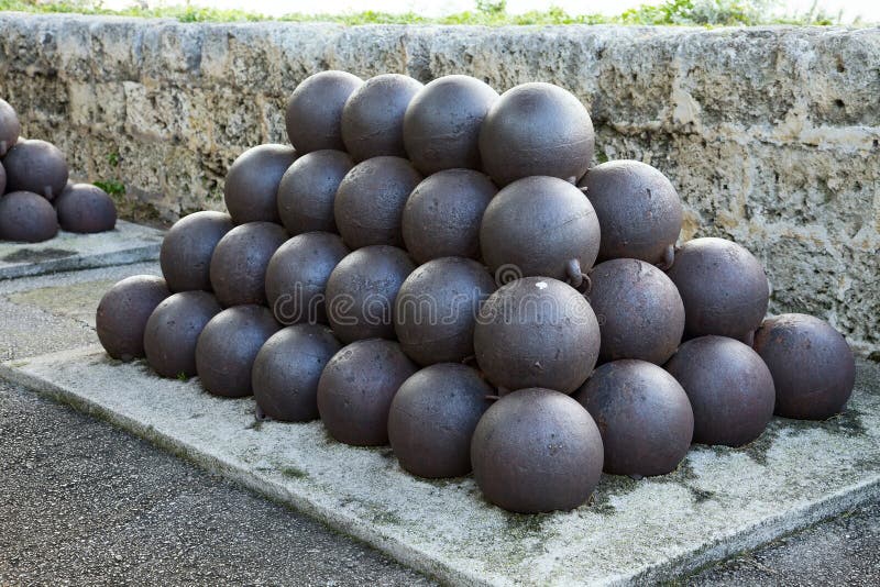 Cannon balls stock photo. Image of cannon, fortress, stronghold - 33993384
