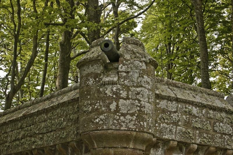 Cannon on a Castle wall at Dunrobin Castle,near Golspie,Sutherland,Scotland,U.K.