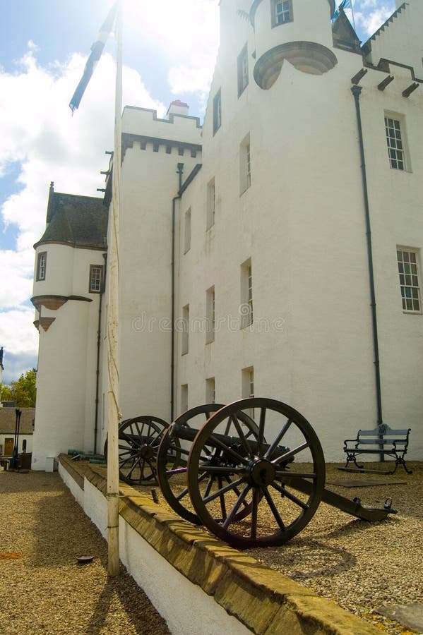 Cannons,flag and blair castle