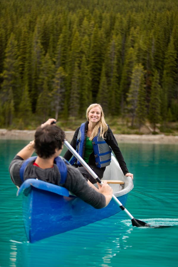 Canoe Couple stock photo. Image of peace, lifestyle, canada 16590548