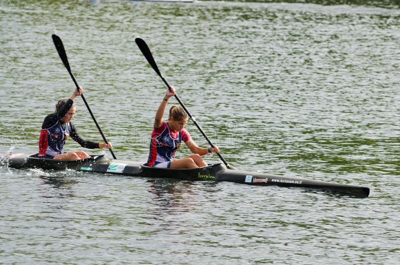 Canoe female Marathon editorial photo. Image of spain 