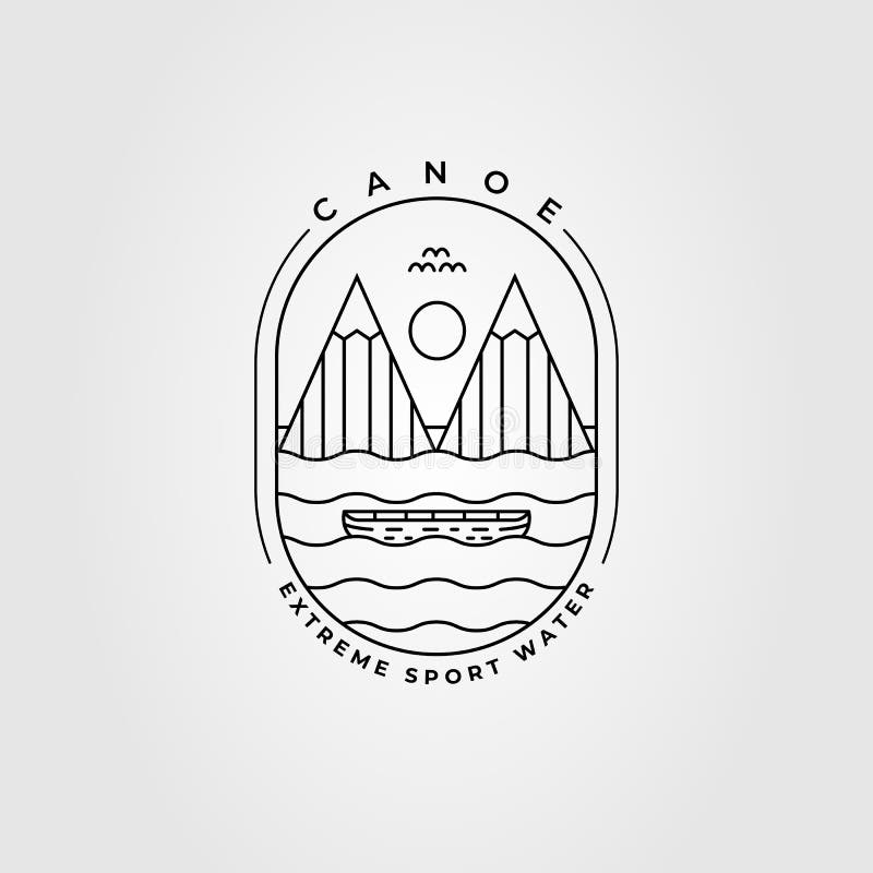 Canoe Kayak Mountain Logo. Ocean Lake Boat Logo Vector Illustration ...