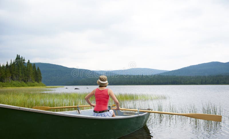 Canoeing на озере Noel стоковое изображение rf