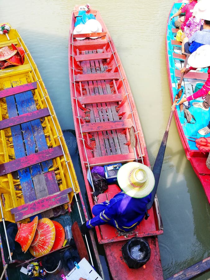 Canoes At The Pattaya Floating Market Editorial Stock Photo Image of