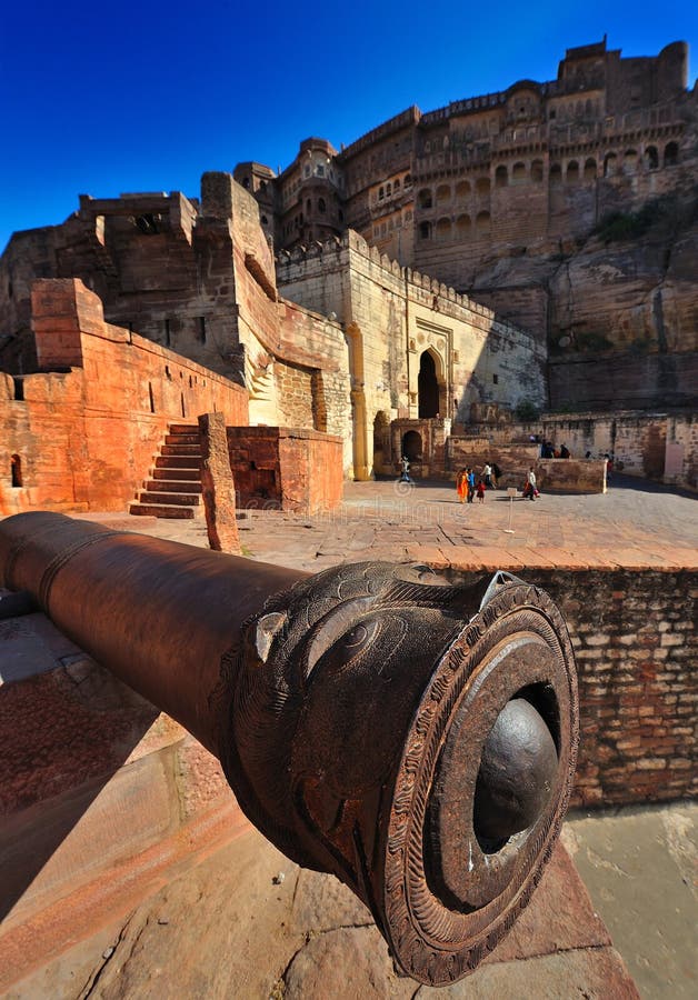 Canon antique au fort de mehrangarh, Ràjasthàn photos stock Canon antique au fort de mehrangarh, Ràjasthàn photos stock