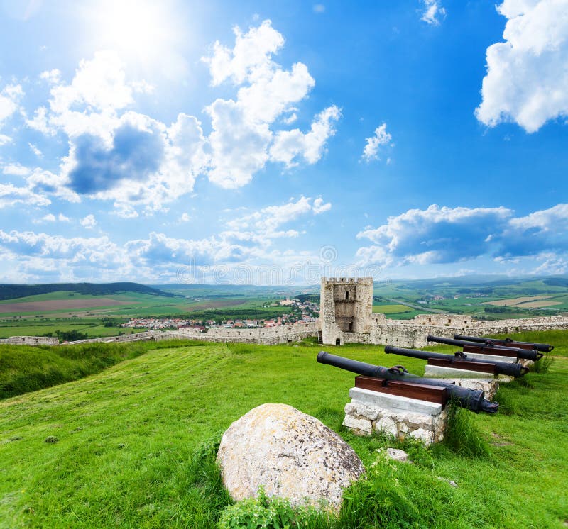 Canons in lower part of Spisski castle