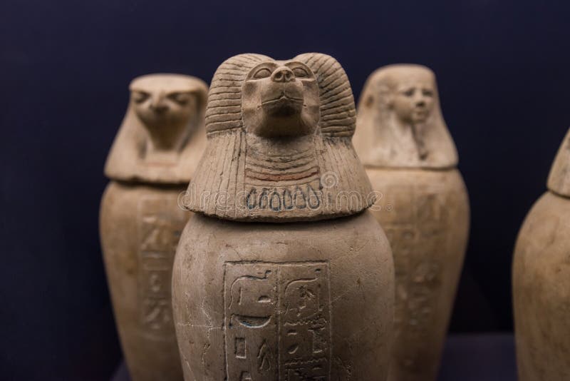 Canopic Jars Inside of the Museum of Egyptian Antiquities, Used by the  Ancient Egyptians during the Mummification Process To Store Editorial Image  - Image of animal, antiquities: 204921465