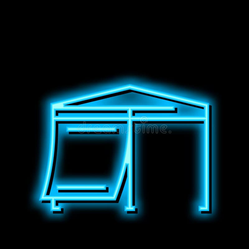 Canopy Construction Neon Glow Icon Illustration Stock Vector