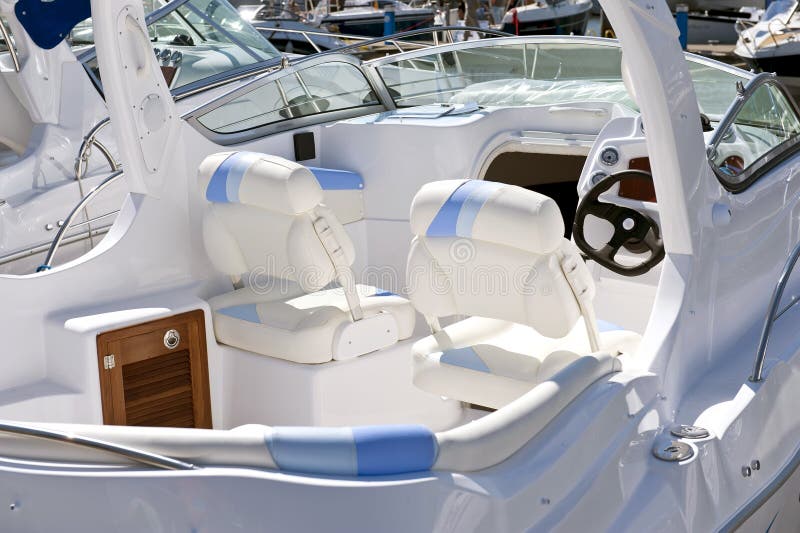 Details of the luxury motor boat in marina. Details of the luxury motor boat in marina.