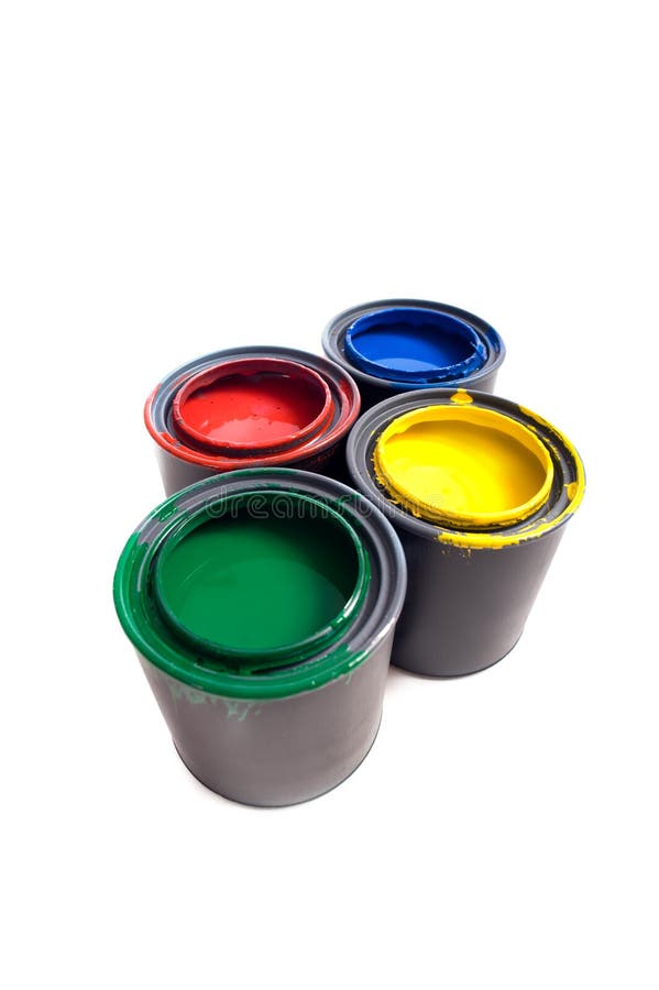 Blue Paint Can stock image. Image of tins, grouping, variation 4216779