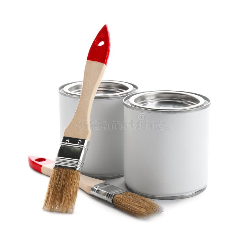 Cans of Paint on a White Background Stock Illustration Illustration