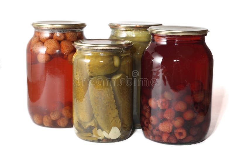 Cans of preserves