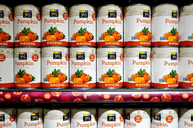 Cans of pumpkin puree from Whole Foods Market