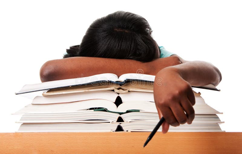 Cansado de estudiar de la preparación fotografía de archivo libre de regalías Cansado de estudiar de la preparación fotografía de archivo libre de regalías