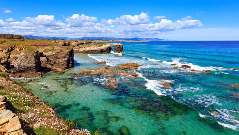 Cantabric coast summer landscape.