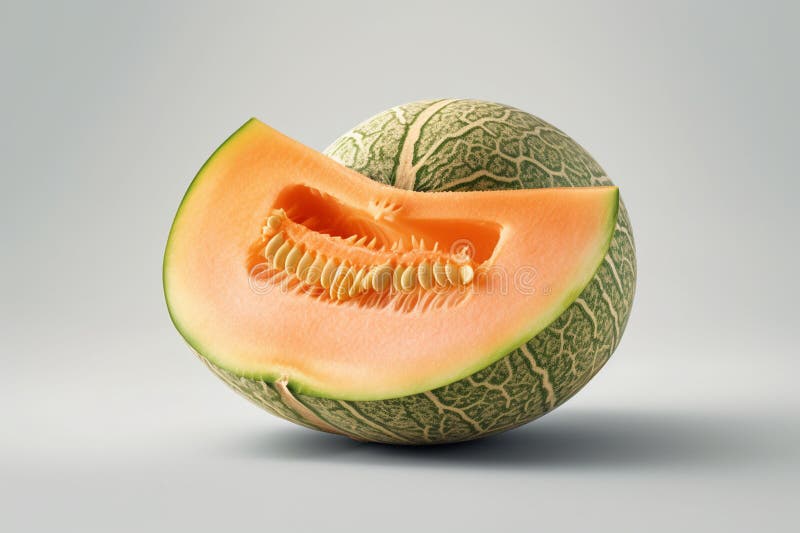 Cantaloupe or Melon Isolated on White Background. a Clipping Path is