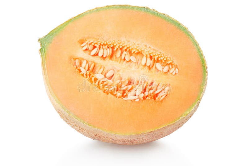 Cantaloupe Melon Section on White Stock Photo Image of diet, dessert