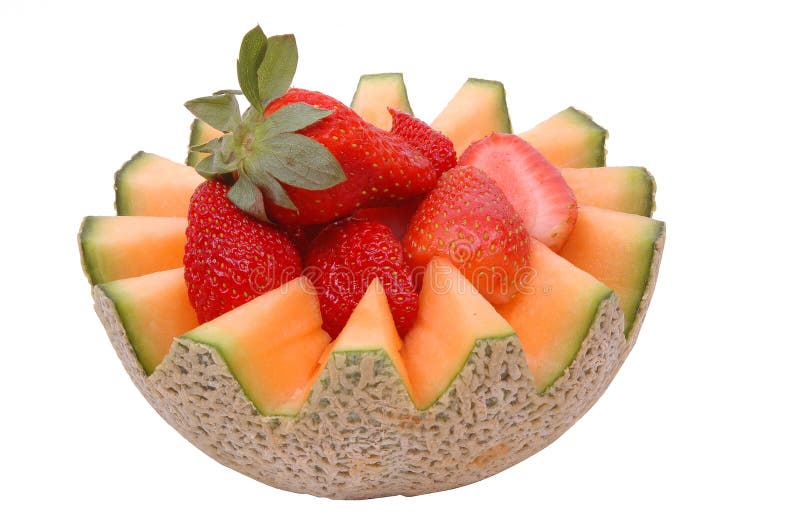 Cantaloupe and strawberries 2