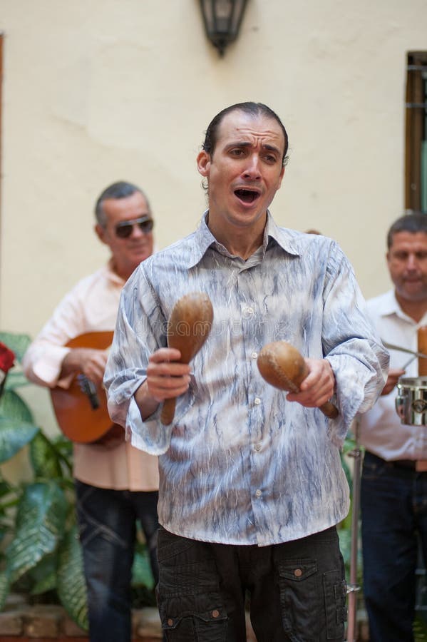Cantante in una banda in Havana Cuba fotografie stock libere da diritti Cantante in una banda in Havana Cuba fotografie stock libere da diritti