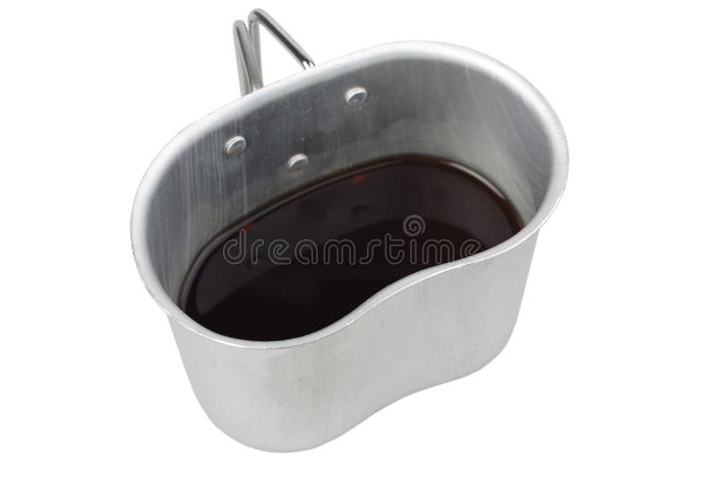 Canteen cup of coffee stock image. Image of listed, army 135756167