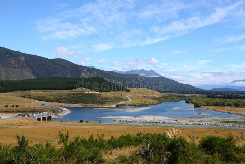 Rakaia River, Canterbury New Zealand Stock Image Image of slopes