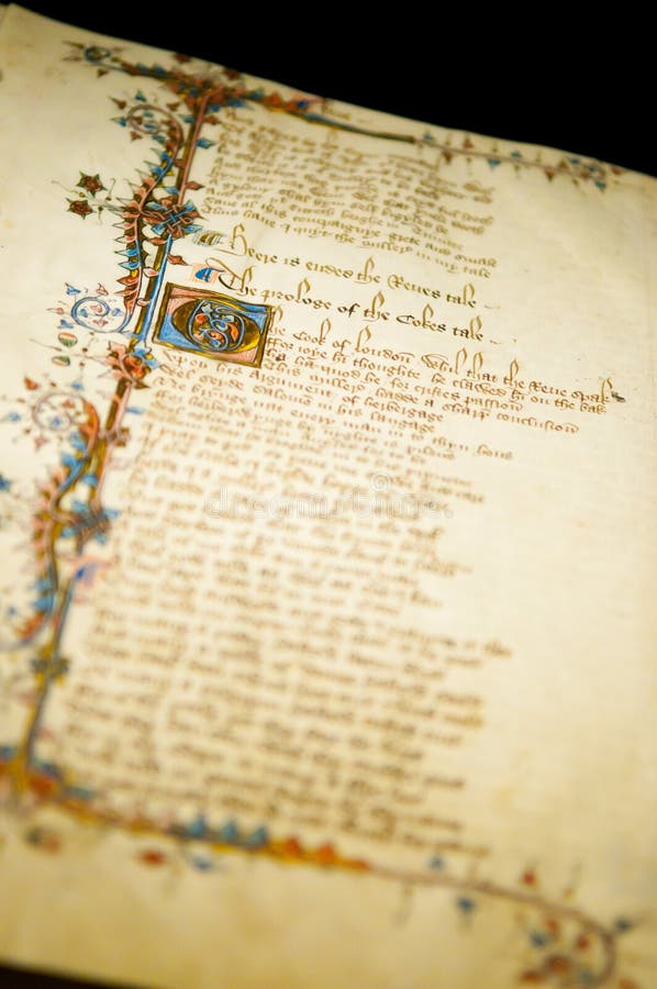 Un colpo da la stampa dei Canterbury Tales di Chaucer.