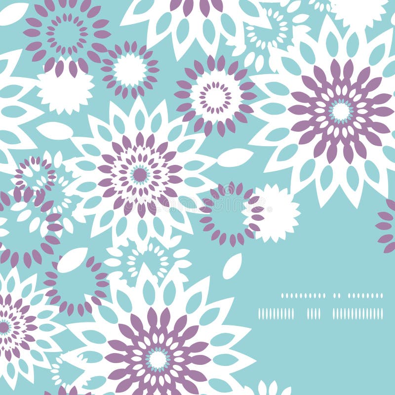 Canto abstrato floral roxo e azul do quadro ilustração royalty free Canto abstrato floral roxo e azul do quadro ilustração royalty free