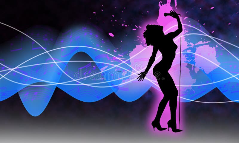 Canto femminile illustrazione di stock Canto femminile illustrazione di stock