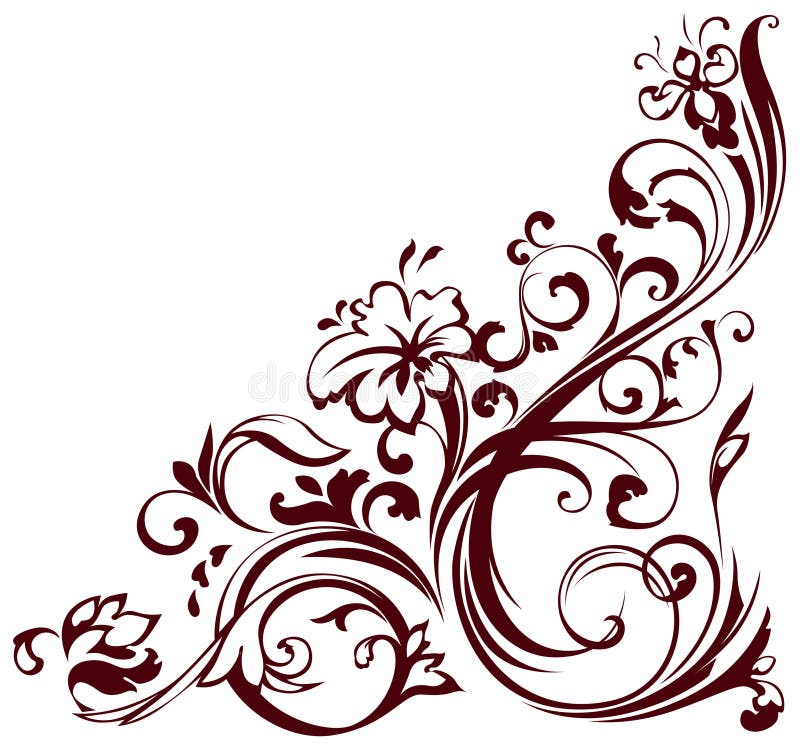 Canto floral ilustração royalty free Canto floral ilustração royalty free
