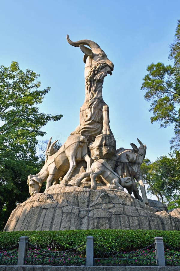 Canton - cinque Ram Sculpture fotografia stock Canton - cinque Ram Sculpture fotografia stock