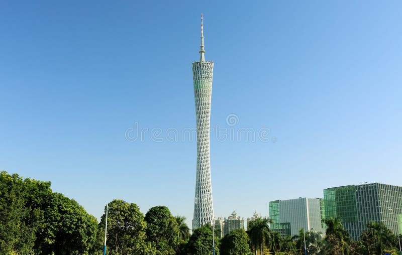 Modern building Canton Tower, formerly known as Guangzhou TV and Sightseeing Tower, is an observation tower in Guangzhou, China. Canton Tower is the new landmark of Guangzhou. Urban scenery, Guangzhou city view, modern cityscape in China. Modern building Canton Tower, formerly known as Guangzhou TV and Sightseeing Tower, is an observation tower in Guangzhou, China. Canton Tower is the new landmark of Guangzhou. Urban scenery, Guangzhou city view, modern cityscape in China.