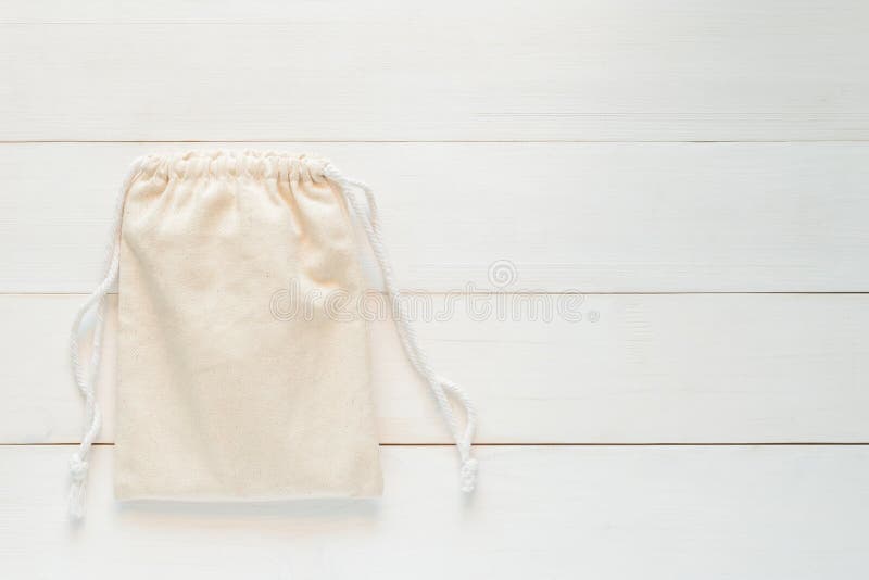 Drawstring Bag Natural White Small