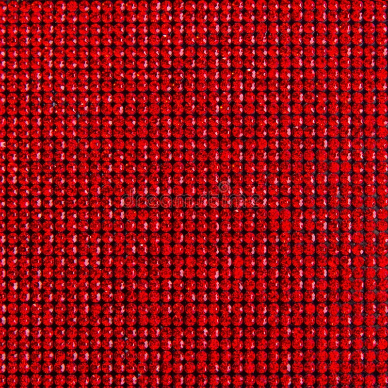 Canvas Of Red Rhinestones. Background Stock Photo, Picture and