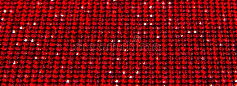 Canvas Of Red Rhinestones. Background Stock Photo, Picture and