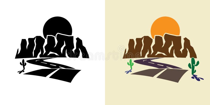 Canyon et coucher du soleil illustration stock Canyon et coucher du soleil illustration stock