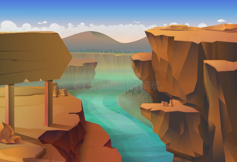 Canyon vector background stock vector. Illustration of hiking - 61959377