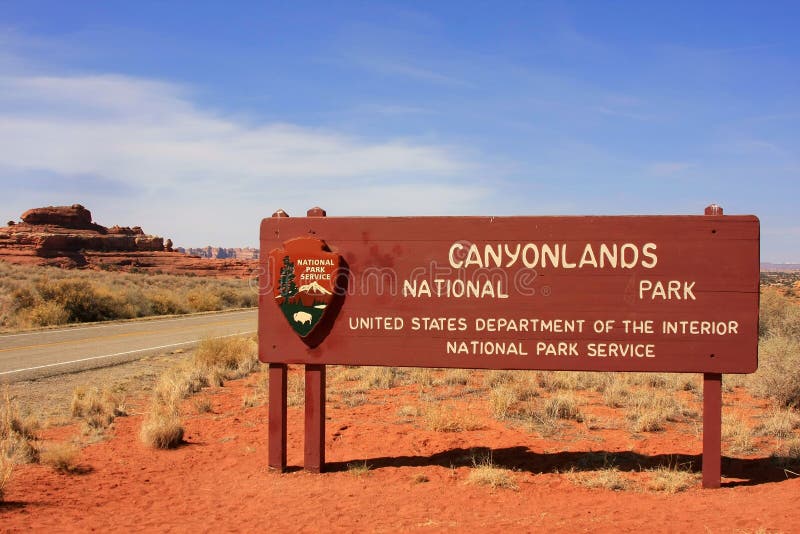 Canyonlands National Park Sign Utah Usa Stock Photo Image Of