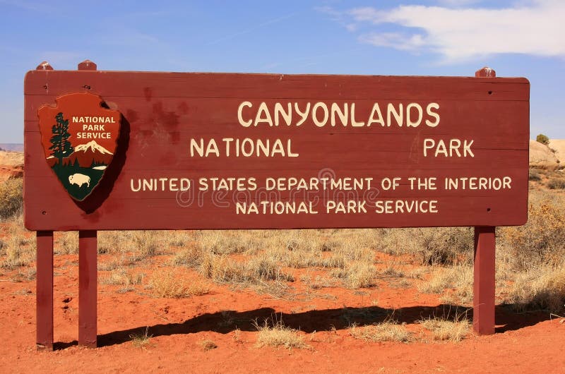 Canyonlands National Park Sign Utah Usa Stock Photo Image Of