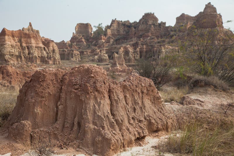 Canyons gevormd door bodemerosie royalty-vrije stock fotografie