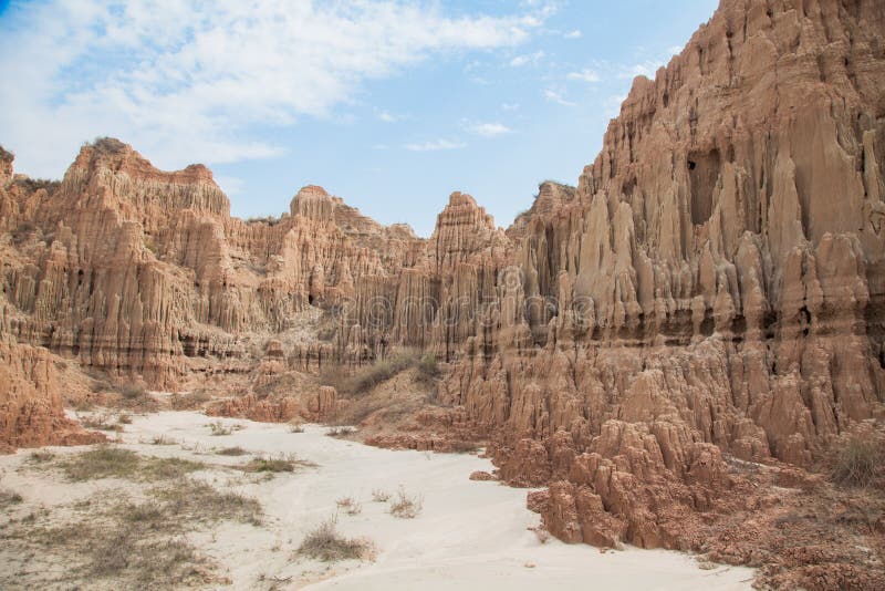 Canyons gevormd door bodemerosie royalty-vrije stock afbeelding