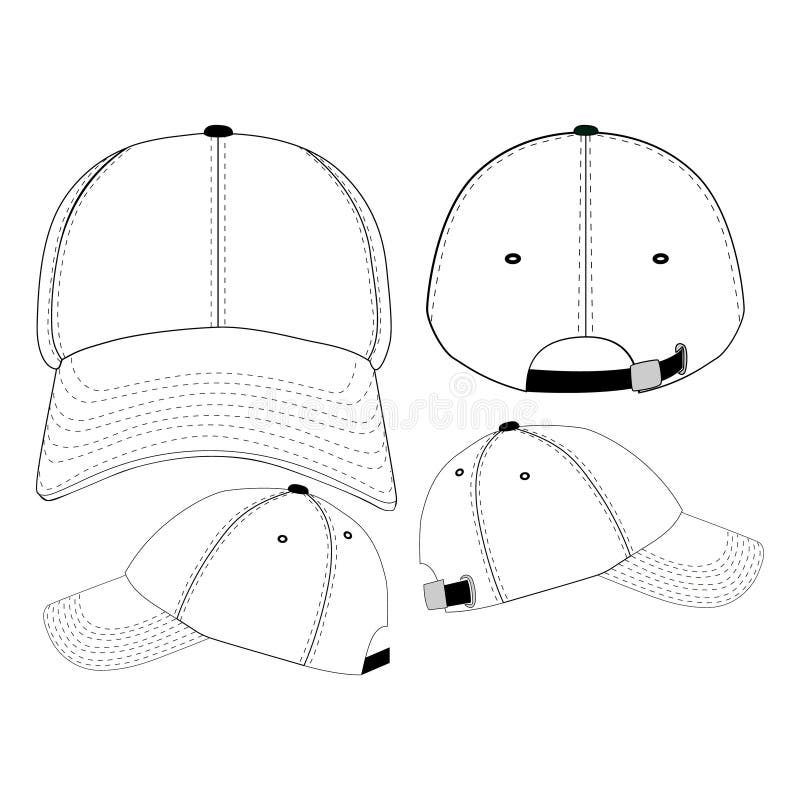 Baseball Hat Cap Template Stock Illustrations – 2,026 Baseball Hat Cap ...