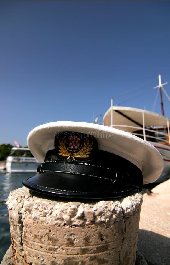 Cap of captain stock photography
