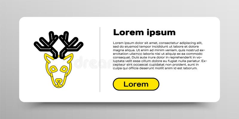 Cap de cerb linie cu pictogramă coarne de cerb izolate pe fond alb. concept contur colorat. vector.