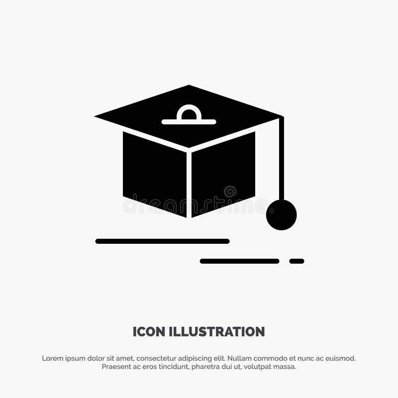 Cap, Education, Graduation Solid Glyph Icon Vector Stock Vector Illustration of high, study