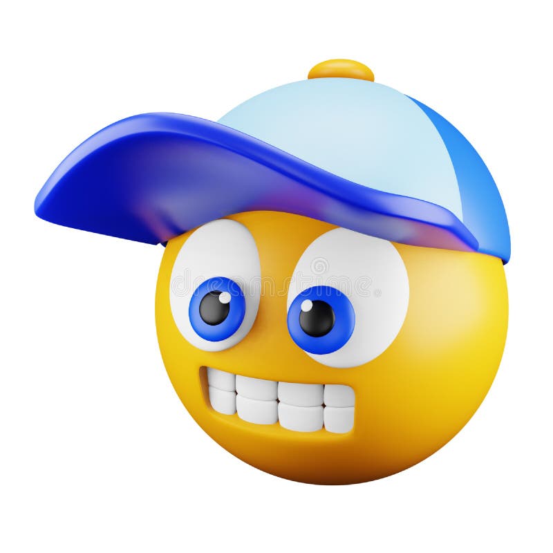 Cap Emoji Face 3d Immagine Isometrica. Illustrazione Vettoriale