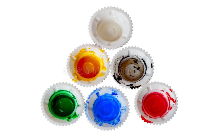 Cap of Tubes of Acrylic Paint Stock Image Image of bright, colors