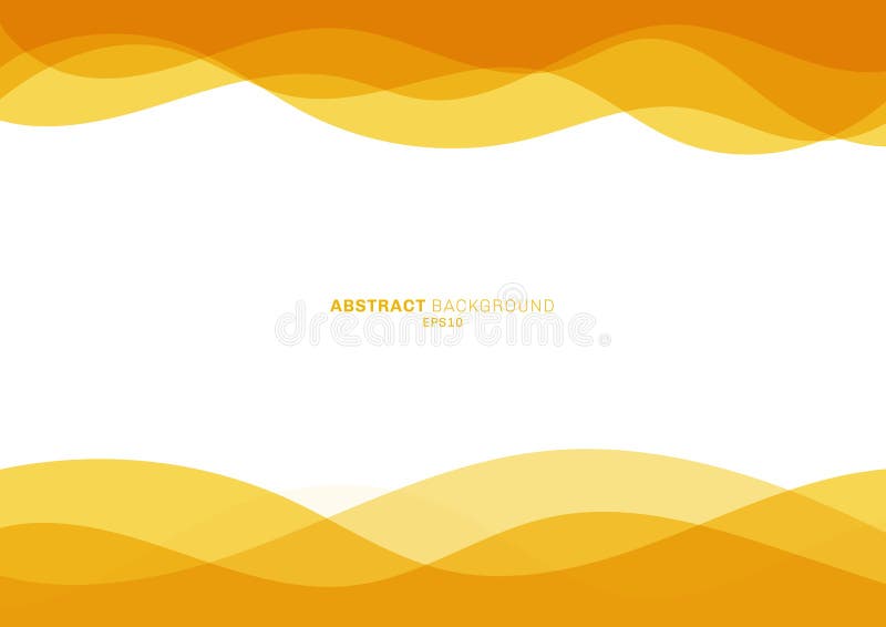 Capa superpuesta de onda de agua de la curva de línea amarilla abstracta en fondo blanco