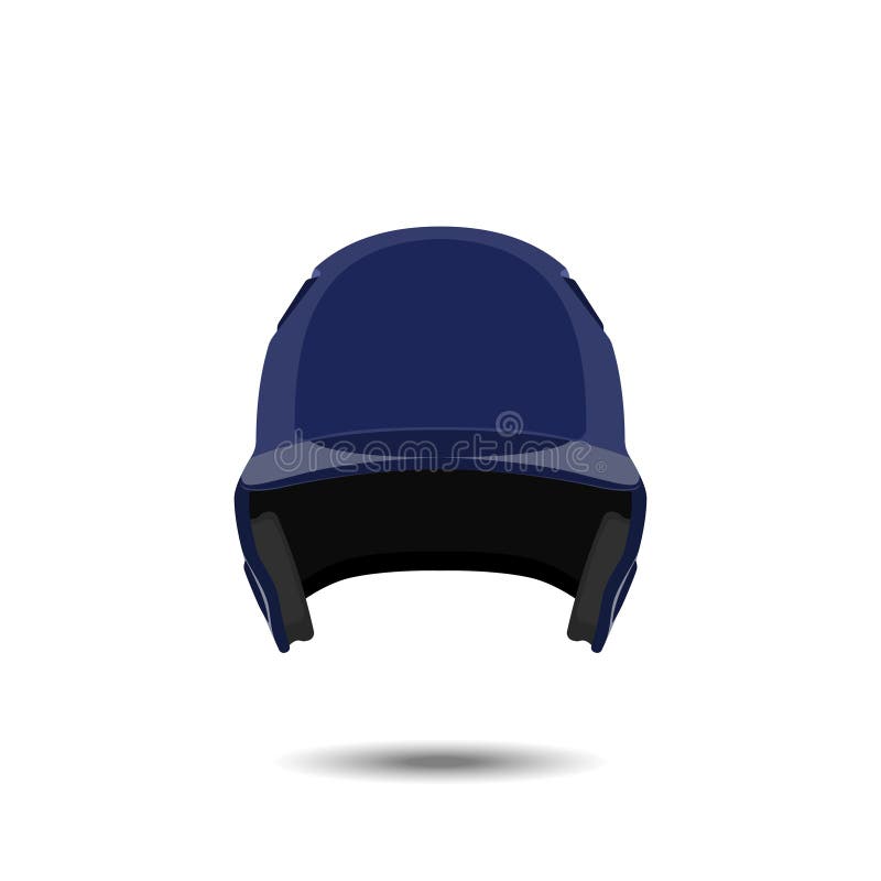 Capacete azul do basebol no fundo branco Ostenta a proteção em um estilo realístico ilustração do vetor Capacete azul do basebol no fundo branco Ostenta a proteção em um estilo realístico ilustração do vetor