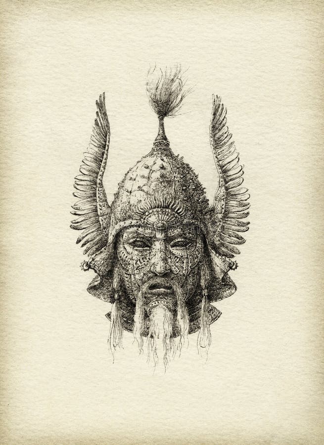 Tatuagem Do Guerreiro Do Samurai Ilustração Stock - Ilustração de desenho,  horror: 91431010